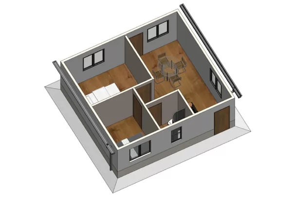 Single-story resettlement housing
